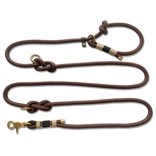 retrieverleine "mokka" 200cm