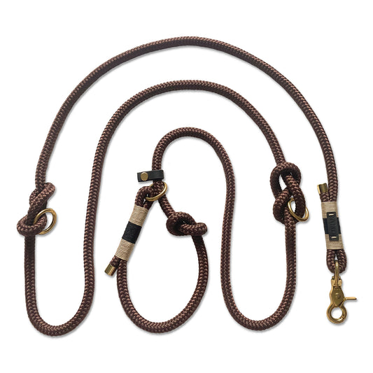 retrieverleine "mokka" 200cm